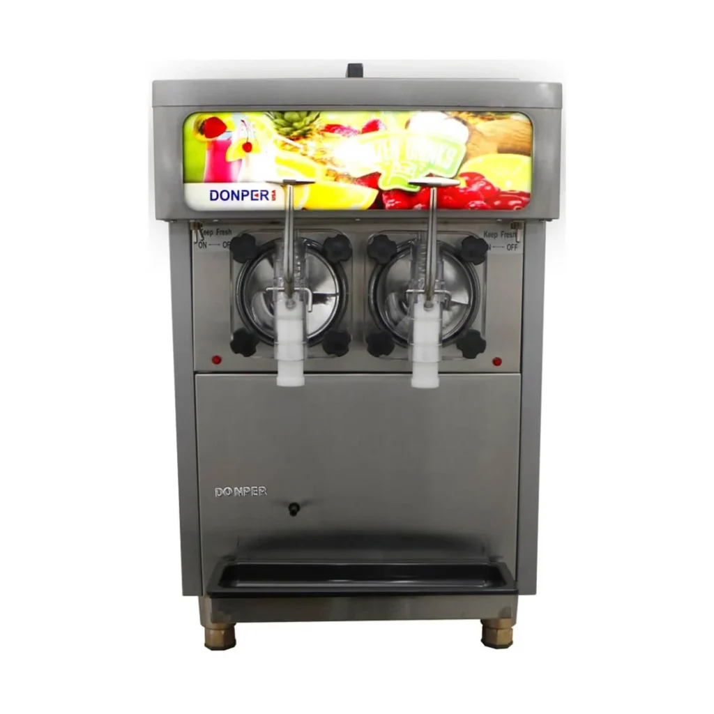 Donper USA XF248 19" Two Flavor Commercial High Volume Frozen Drink Machine/(2) 11 Qt. Hopper