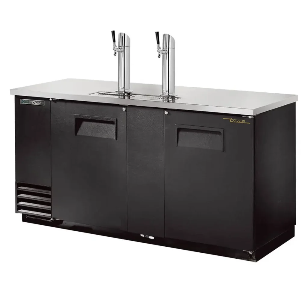 True TDD-3-HC 69" Solid Swing Door Direct Draw Beer Dispenser with 2 Taps & 3 Keg Capacity