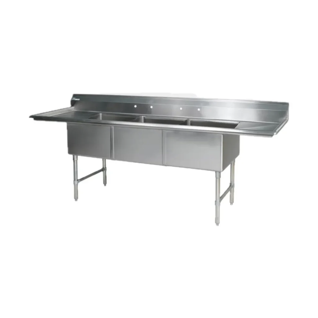 Klinger's Trading MCS32D 75-inch Three Compartment Sink