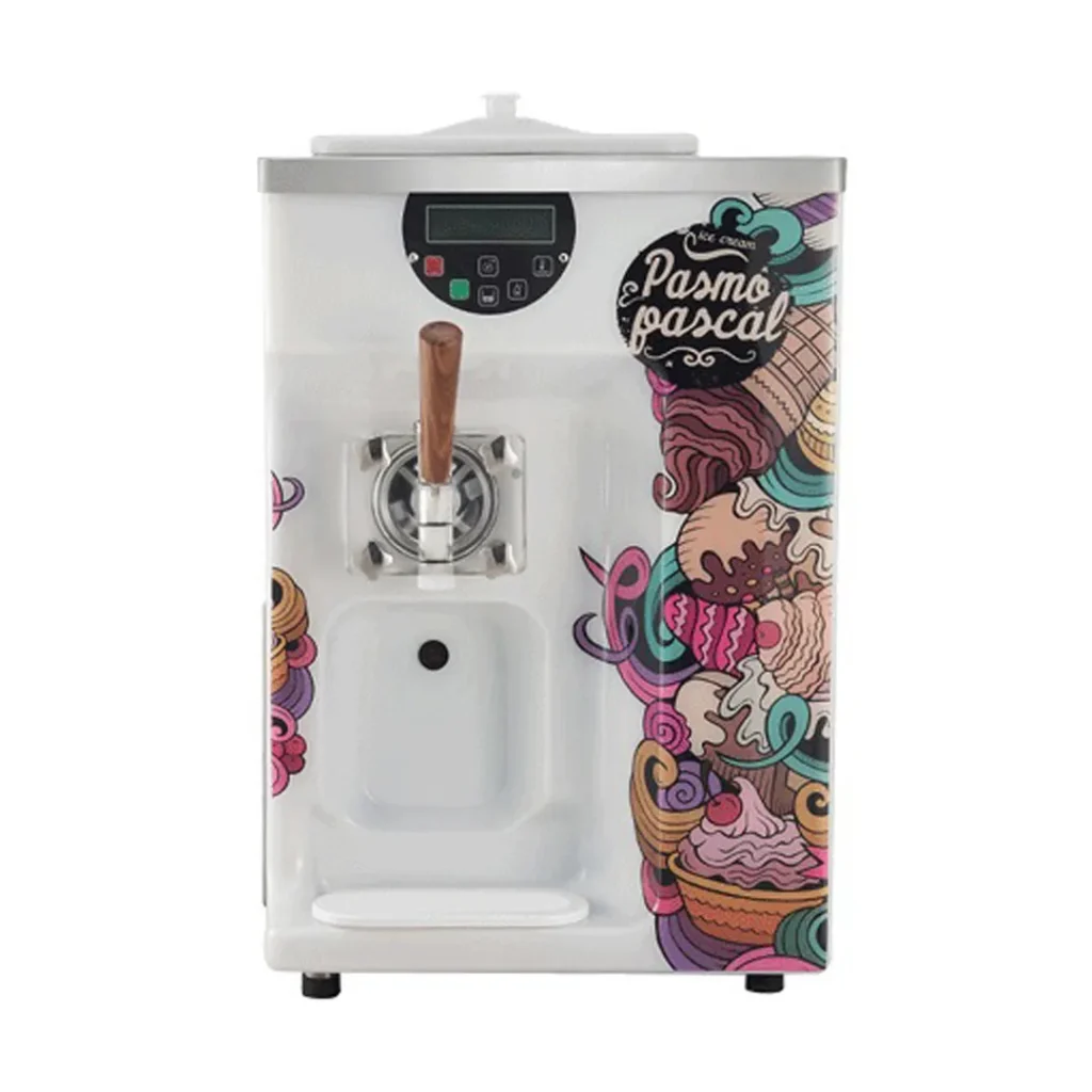 Pasmo S111A2 Countertop Single Flavor Soft Serve Machine with 9-Qt. Mix Hopper, Air-Cooled