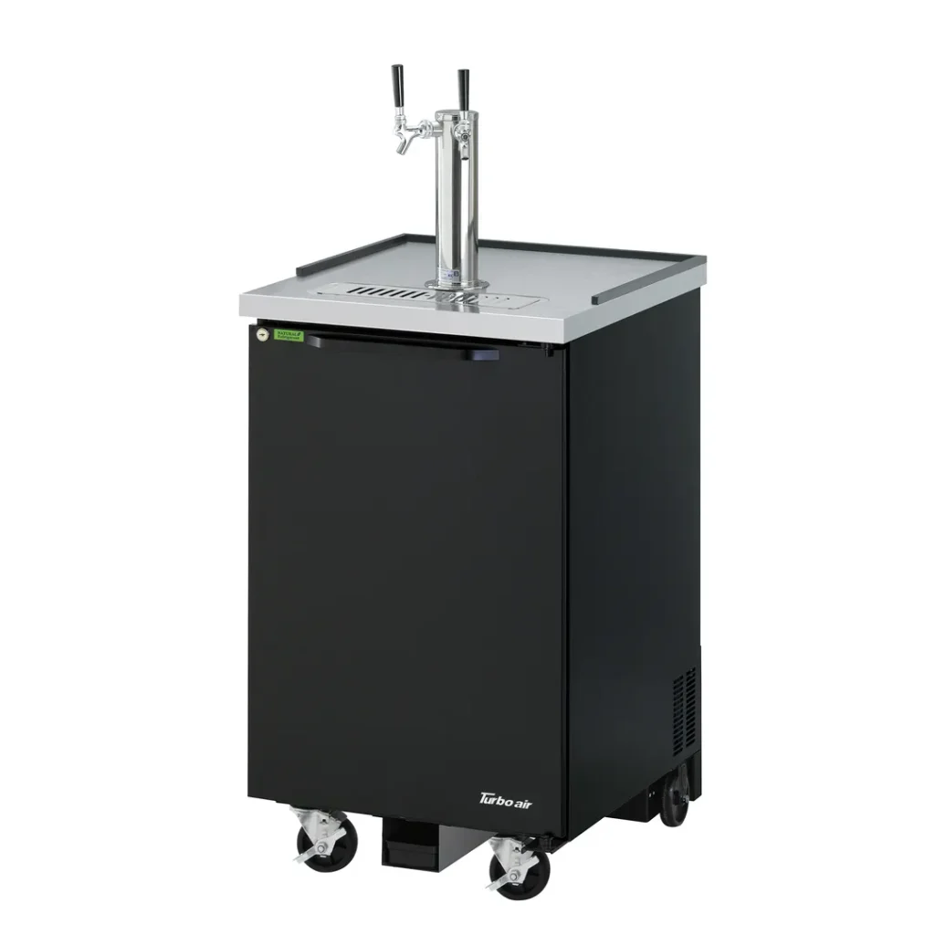 Turbo Air TBD-1SBD-N6 23" 1-Column Black Beer Dispenser w/ 1/2 Barrel Keg Capacity