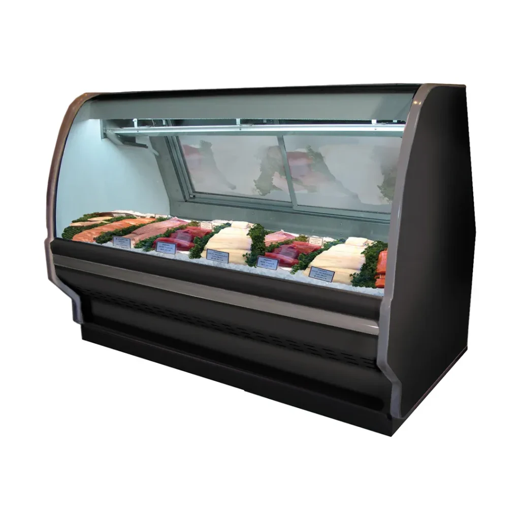Howard-McCray R-CFS40E-8C-BE-LED 99" Curved Refrigerated Seafood Display Case, Remote, Black