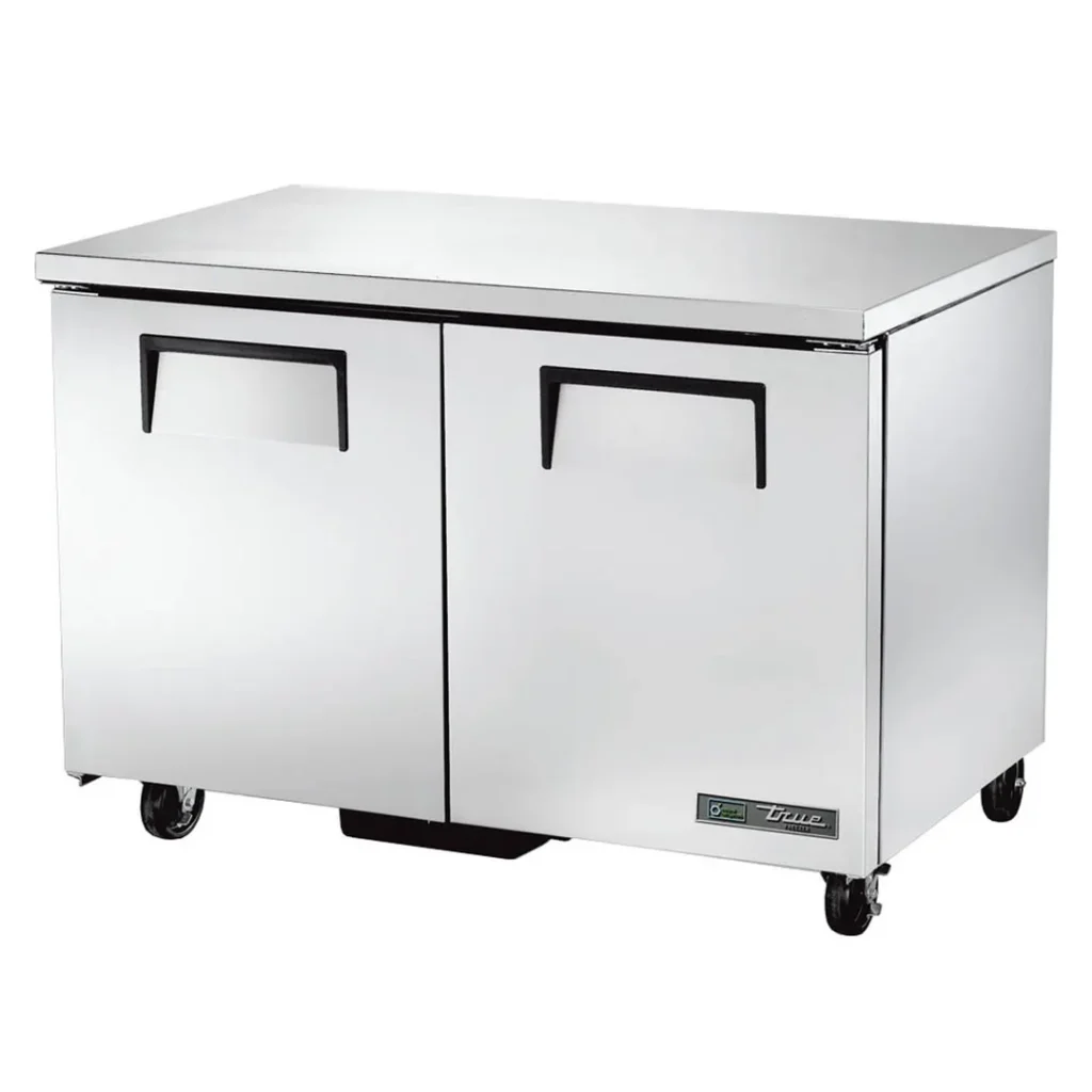 True TUC-48F-HC 48" 2-Section Undercounter Freezer w/ 2 Doors, Aluminum Interior