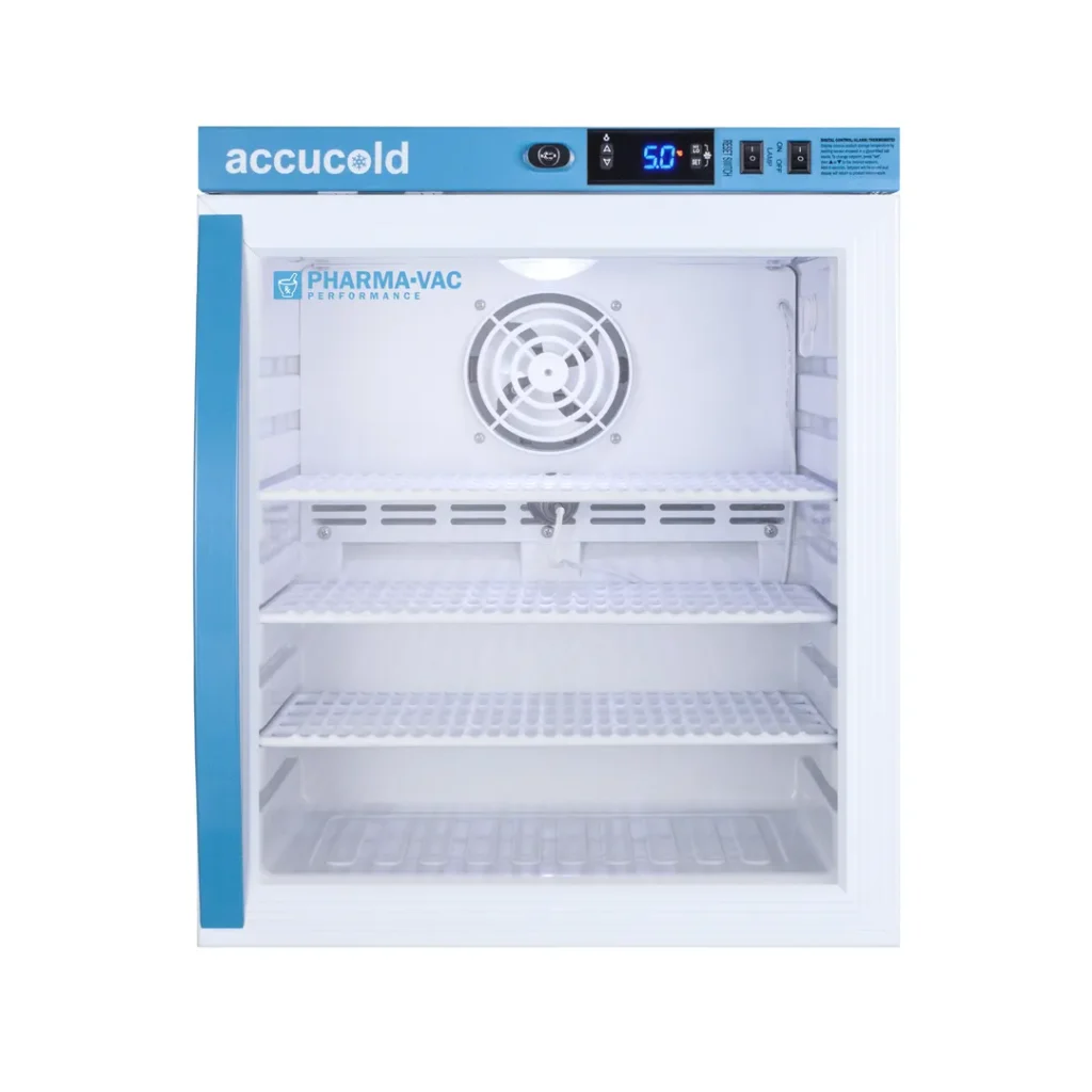 Accucold ARG1PV Pharma-Vac Series Medical Refrigerator, +2ยฐC to +8ยฐC, 1 cu. ft.