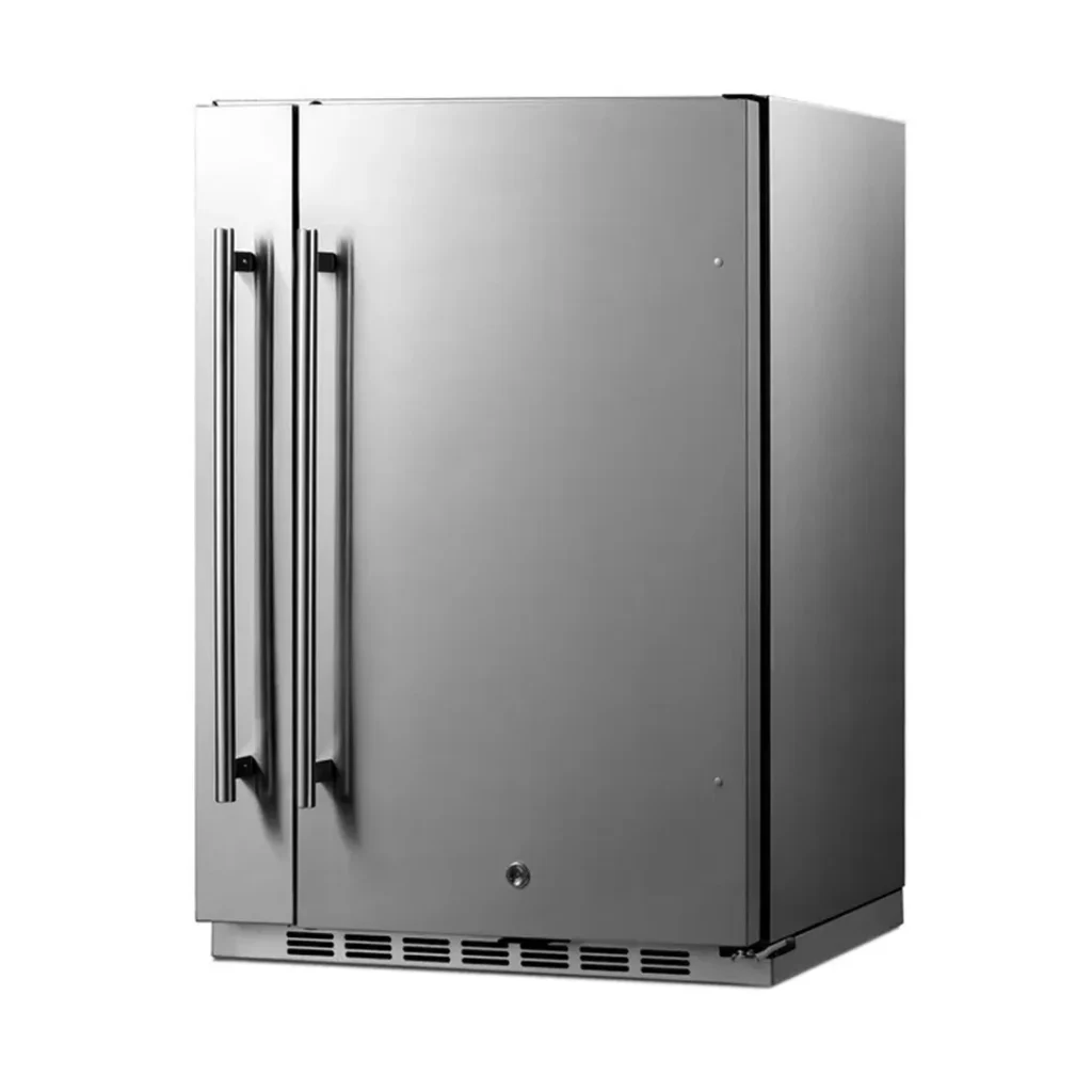 Summit SPR196OS24 24" Built-in Outdoor Refrigerator in Stainless Steel, w/ Side Storage, 3.13 cu. ft.Summit SPR196OS24 24" Built-in Outdoor Refrigerator in Stainless Steel, w/ Side Storage, 3.13 cu. ft.