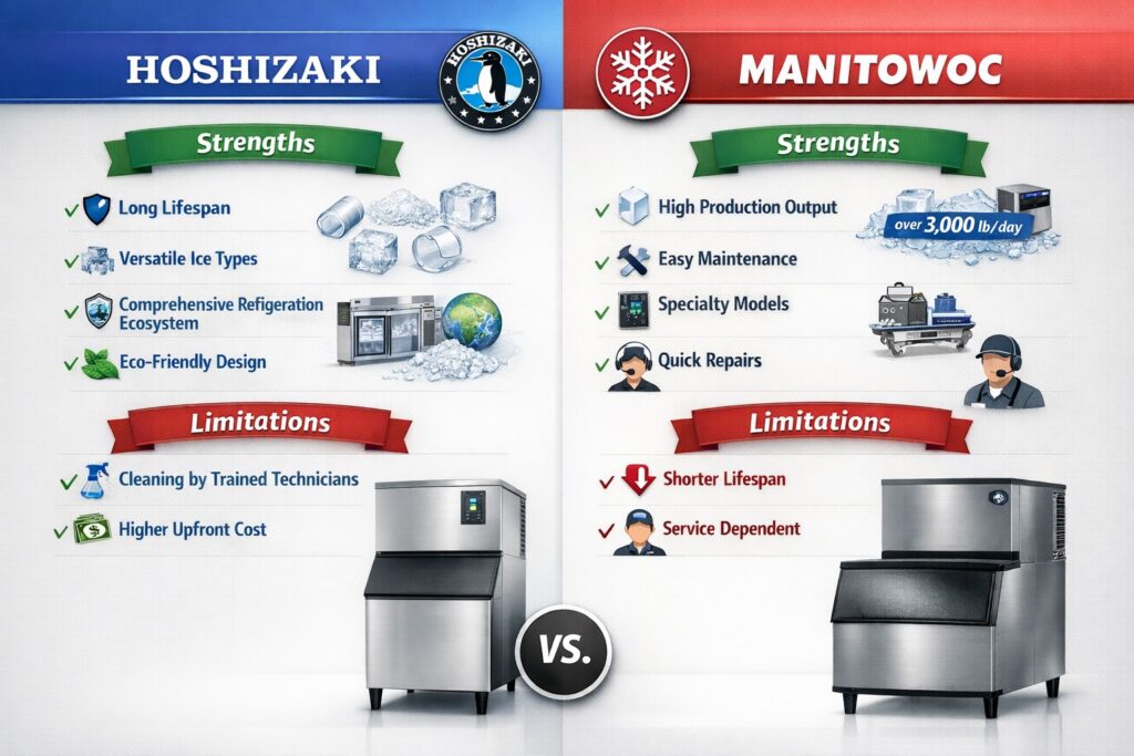Hoshizaki vs. Manitowoc Pros and Cons