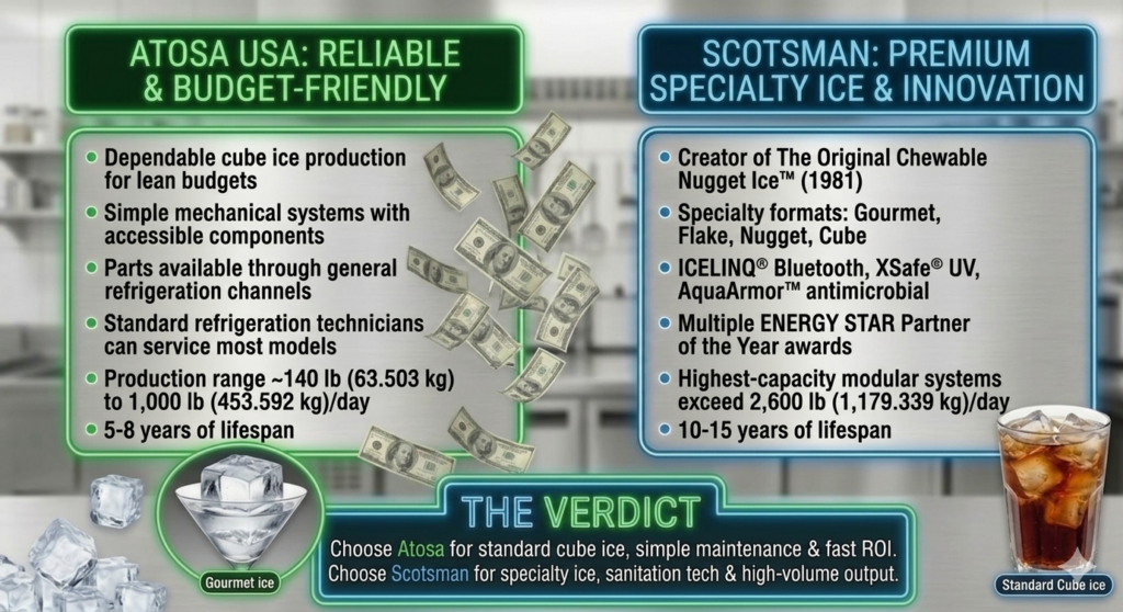 Atosa USA vs. Scotsman Ice Machines: Value vs. Innovation