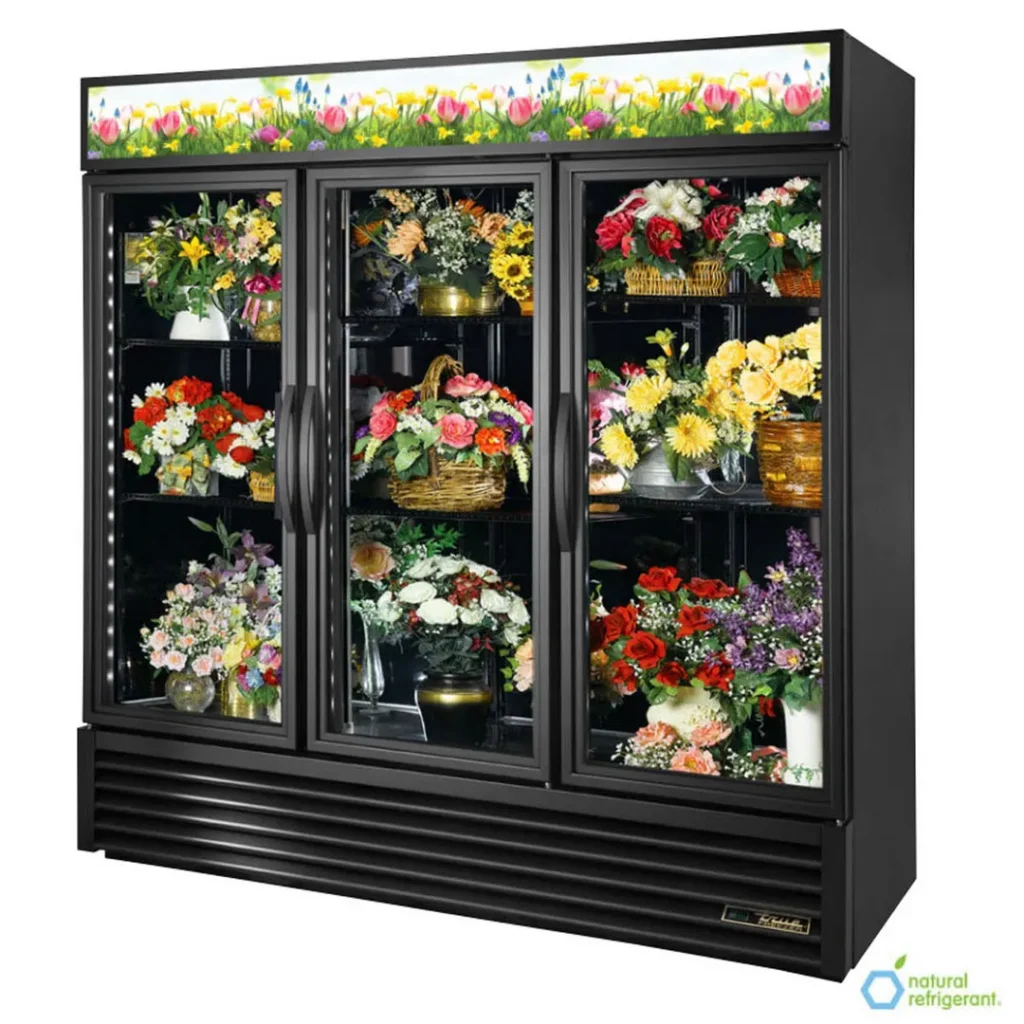 True GDM-72FC-HC~TSL01 78'' 3 Glass Door Floral Merchandiser