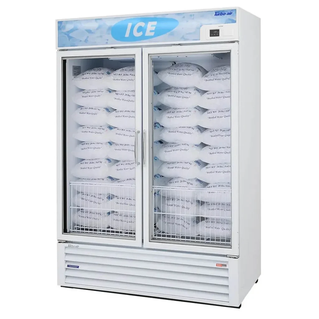 Turbo Air TGIM-49W-N 54'' Indoor Ice Merchandiser, Glass Door, Auto Defrost