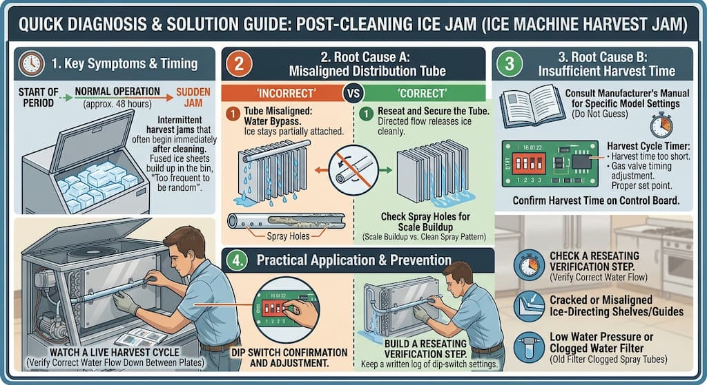 Ice Machine Jamming After Cleaning Check Your Spray Tube Alignment First